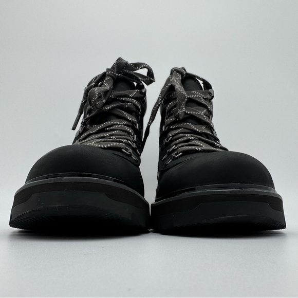 Sorel Lennox Hiker Black Leather Snake Lace Up Lug Sole Boot Size 8.5 - Picture 2 of 12